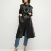 Veronica Beard Conneley Vegan Leather Dickey Trench Coat -Veronica Beard Sales 2023 2308LT5170252 BLK PRODUCT 02