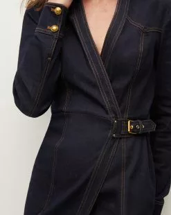 Veronica Beard Arlington Denim Wrap Dress -Veronica Beard Sales 2023 2308NV2620719 DARKOXFORD PRODUCT 03