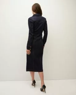 Veronica Beard Arlington Denim Wrap Dress -Veronica Beard Sales 2023 2308NV2620719 DARKOXFORD PRODUCT 04