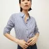 Veronica Beard Libby Striped Poplin Button-Down Shirt -Veronica Beard Sales 2023 2308PO3540366 CLASSICBLUE OFFWHITE PRODUCT 01