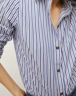 Veronica Beard Libby Striped Poplin Button-Down Shirt 9 Veronica Beard Libby Striped Poplin Button-Down Shirt -Veronica Beard Sales 2023 2308PO3540366 CLASSICBLUE OFFWHITE PRODUCT 03