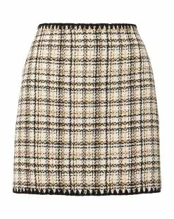 Veronica Beard Ohemia Crochet-Trim Tweed Miniskirt -Veronica Beard Sales 2023 2308TW4430262 ECRU OCHRE 7a6b1a16 6d11 4221 99d5 a2506fc6cdb8
