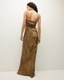 Veronica Beard Alberta LamÃ© Dress -Veronica Beard Sales 2023 2309FL2720632 BRASS PRODUCT 05