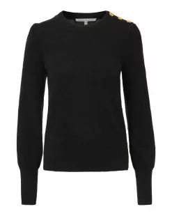 Veronica Beard Nelia Cashmere Pullover | Button Accent 15 Veronica Beard Nelia Cashmere Pullover | Button Accent -Veronica Beard Sales 2023 2309KA1290256 BLACK