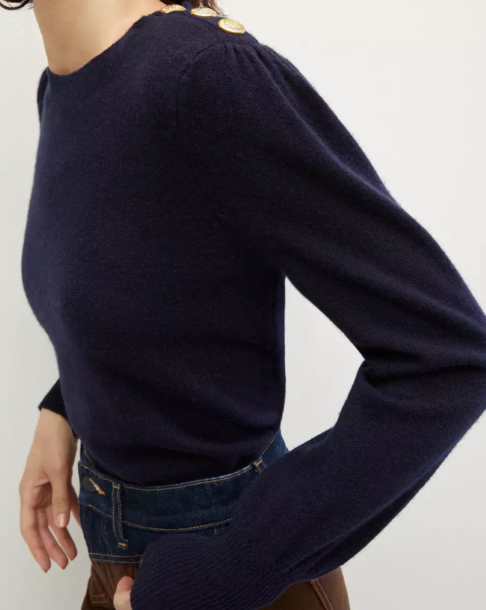Veronica Beard Nelia Cashmere Pullover | Button Accent 6 Veronica Beard Nelia Cashmere Pullover | Button Accent - Image 6