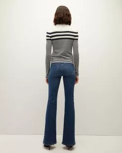 Veronica Beard Raj Striped Polo Top -Veronica Beard Sales 2023 2309KA1390231 IVORY NAVY PRODUCT 05