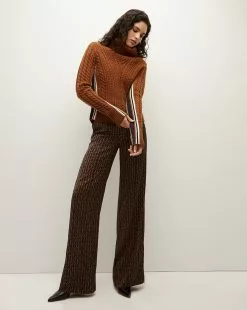 Veronica Beard Maril Lambswool Turtleneck -Veronica Beard Sales 2023 2309KA2090239 DARKOCHRE PRODUCT 02