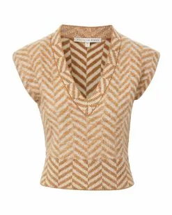 Veronica Beard Dutton Herringbone Knit Vest 9 Veronica Beard Dutton Herringbone Knit Vest -Veronica Beard Sales 2023 2309KA2790238 CAMEL