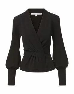 Veronica Beard Tabisa Wrap Pullover -Veronica Beard Sales 2023 2309KS1290258 BLACK