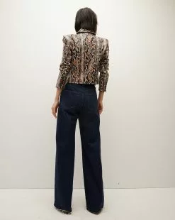 Veronica Beard Fulham Python Vegan Leather Jacket -Veronica Beard Sales 2023 2309LT5410313 KHAKIMULTI PRODUCT 05