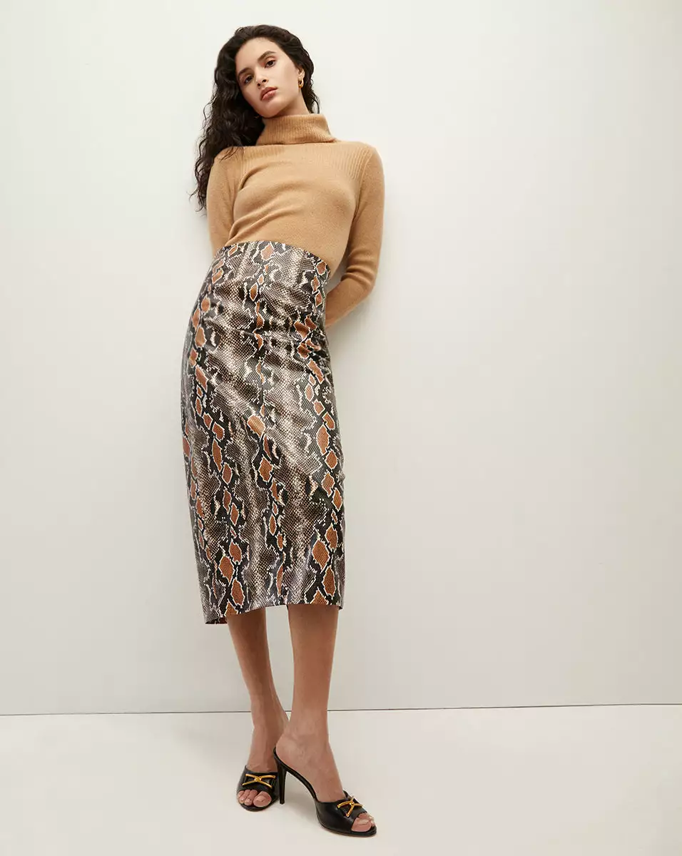 Veronica Beard Kaliyah Python Vegan Leather Skirt 3 Veronica Beard Kaliyah Python Vegan Leather Skirt - Image 3