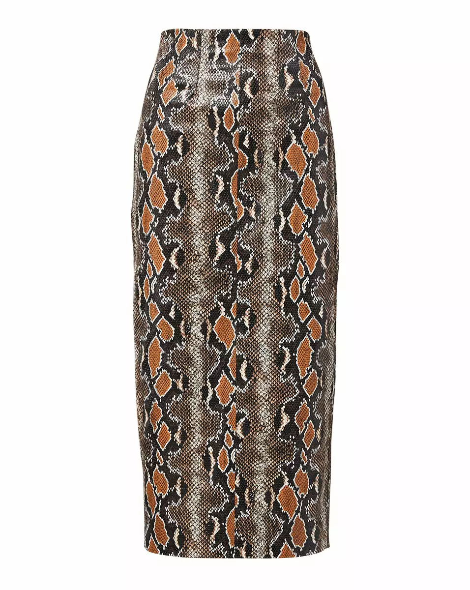 Veronica Beard Kaliyah Python Vegan Leather Skirt 6 Veronica Beard Kaliyah Python Vegan Leather Skirt - Image 6