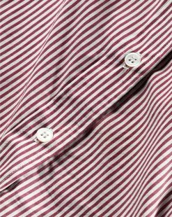 Veronica Beard Alford Striped Poplin Top -Veronica Beard Sales 2023 2309PO3440659 DARKRASPBERRY OFFWHITE PRODUCT 03