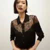 Veronica Beard Greer Lace Button-Down Top -Veronica Beard Sales 2023 2309SD1940590 BLK PRODUCT 01