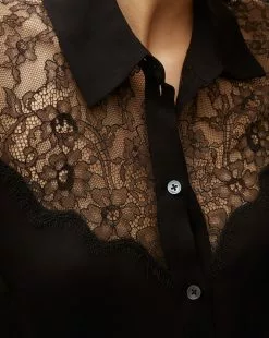 Veronica Beard Greer Lace Button-Down Top 8 Veronica Beard Greer Lace Button-Down Top -Veronica Beard Sales 2023 2309SD1940590 BLK PRODUCT 03