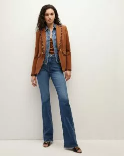 Veronica Beard Miller Striped Piping Dickey Jacket 21 Veronica Beard Miller Striped Piping Dickey Jacket -Veronica Beard Sales 2023 2309SU5710627 DARKOCHRE PRODUCT 05