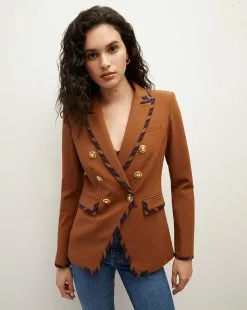 Veronica Beard Miller Striped Piping Dickey Jacket 22 Veronica Beard Miller Striped Piping Dickey Jacket -Veronica Beard Sales 2023 2309SU5710627 DARKOCHRE PRODUCT 06