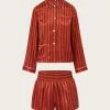 Veronica Beard Red Ruthie Corey PJ Set -Veronica Beard Sales 2023 3853FR CINNAMON