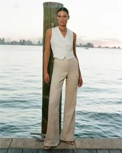 Veronica Beard Bennett Twill-Linen Vest -Veronica Beard Sales 2023 44891 TCO VB 064 05 R
