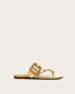 Veronica Beard Salva Metallic Leather Sandal