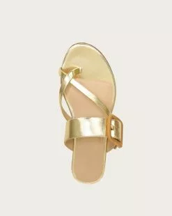 Veronica Beard Salva Metallic Leather Sandal -Veronica Beard Sales 2023 H6093L7 LIGHTGOLD PRODUCT 03