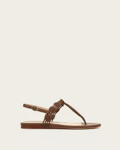 Veronica Beard Sola Braided-Leather Flat Sandal