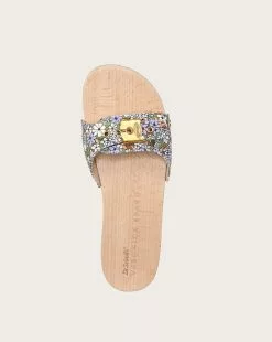 Veronica Beard Original Printed-Canvas Slide Sandal -Veronica Beard Sales 2023 I6467F2 FORESTGREEN PRODUCT 03