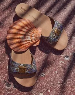 Veronica Beard Original Printed-Canvas Slide Sandal -Veronica Beard Sales 2023 I6467F2 FORESTGREEN PRODUCT 06