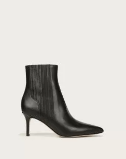 Veronica Beard Lisa Mid-Heel Leather Bootie