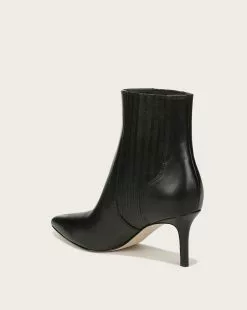 Veronica Beard Lisa Mid-Heel Leather Bootie -Veronica Beard Sales 2023 I6809L2 LISA BLACK PRODUCT 04