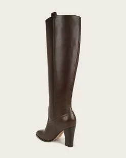 Veronica Beard Vesper Leather Knee-High Boot | Wide Calf -Veronica Beard Sales 2023 I6827L3 VESPER ESPRESSO PRODUCT 04