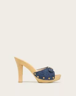Veronica Beard Lolli Denim Platform-Heel Sandal
