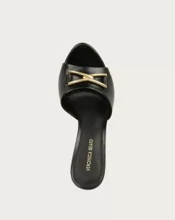 Veronica Beard Mirren Open-Toe Mule -Veronica Beard Sales 2023 I7938L1 MIRRENLOGO95 BLACK PRODUCT 03