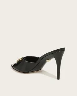 Veronica Beard Mirren Open-Toe Mule -Veronica Beard Sales 2023 I7938L1 MIRRENLOGO95 BLACK PRODUCT 04