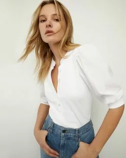 Veronica Beard Coralee Puff-Sleeve Top 20 Veronica Beard Coralee Puff-Sleeve Top -Veronica Beard Sales 2023 J2208JY0200831 WHITE PRODUCT 01