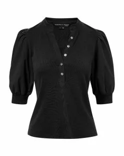Veronica Beard Coralee Puff-Sleeve Top 19 Veronica Beard Coralee Puff-Sleeve Top -Veronica Beard Sales 2023 J2208JY0200831 BLACK