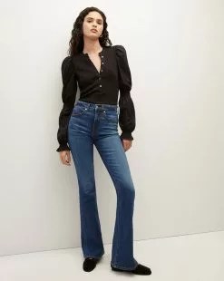 Veronica Beard Effy Puff-Sleeve Top -Veronica Beard Sales 2023 J2209JY020S0379 BLK PRODUCT 02