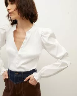Veronica Beard Effy Puff-Sleeve Top
