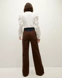 Veronica Beard Effy Puff-Sleeve Top -Veronica Beard Sales 2023 J2209JY020S0379 WHT PRODUCT 04