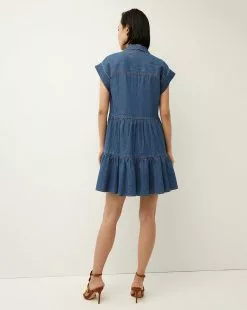 Veronica Beard Trisha Chambray Dress -Veronica Beard Sales 2023 J23037101309CF CORNFLOWER PRODUCT 04