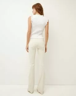 Veronica Beard Cameron Bootcut Jean | Raw Hem -Veronica Beard Sales 2023 J23044461259EC ECRU PRODUCT 04