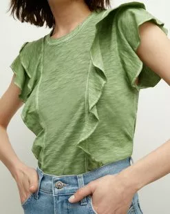 Veronica Beard Bea Ruffle Tee -Veronica Beard Sales 2023 J2305JY0070051 LIGHTCACTUS PRODUCT 03