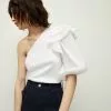 Veronica Beard Diantha One-Shoulder Top -Veronica Beard Sales 2023 J2305JY83S0592 WHT PRODUCT 01 357d6493 4980 4fee 8c58 e6fb0460595e