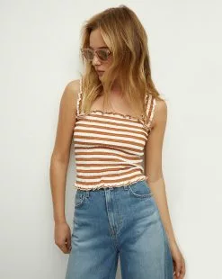 Veronica Beard Averie Smocked Tank