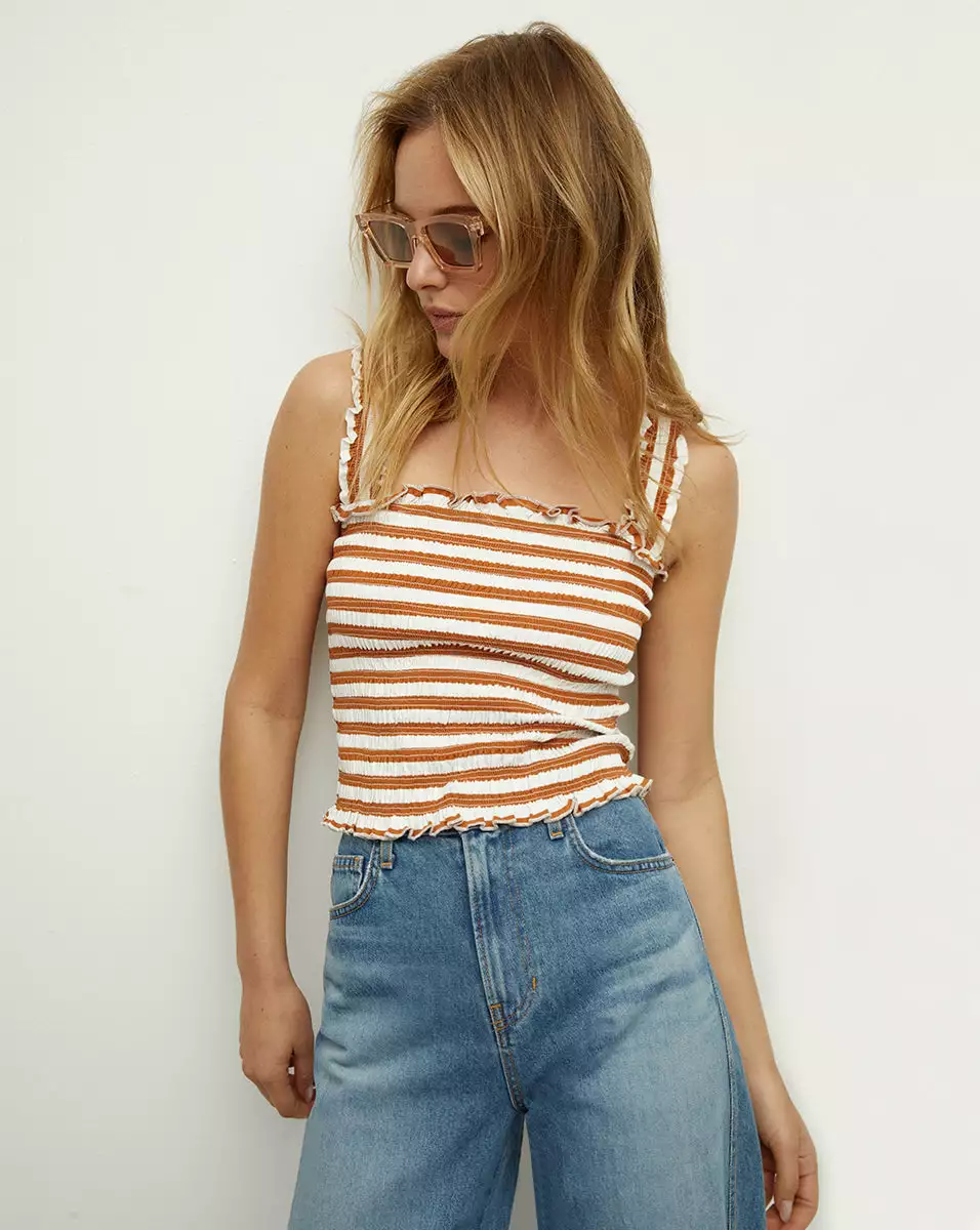 Veronica Beard Averie Smocked Tank 1 Veronica Beard Averie Smocked Tank