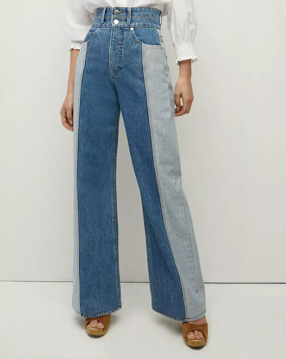 Veronica Beard Taylor Wide-Leg Jean | Two-Tone 2 Veronica Beard Taylor Wide-Leg Jean | Two-Tone - Image 2
