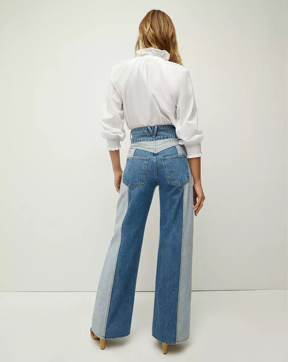 Veronica Beard Taylor Wide-Leg Jean | Two-Tone 4 Veronica Beard Taylor Wide-Leg Jean | Two-Tone - Image 4