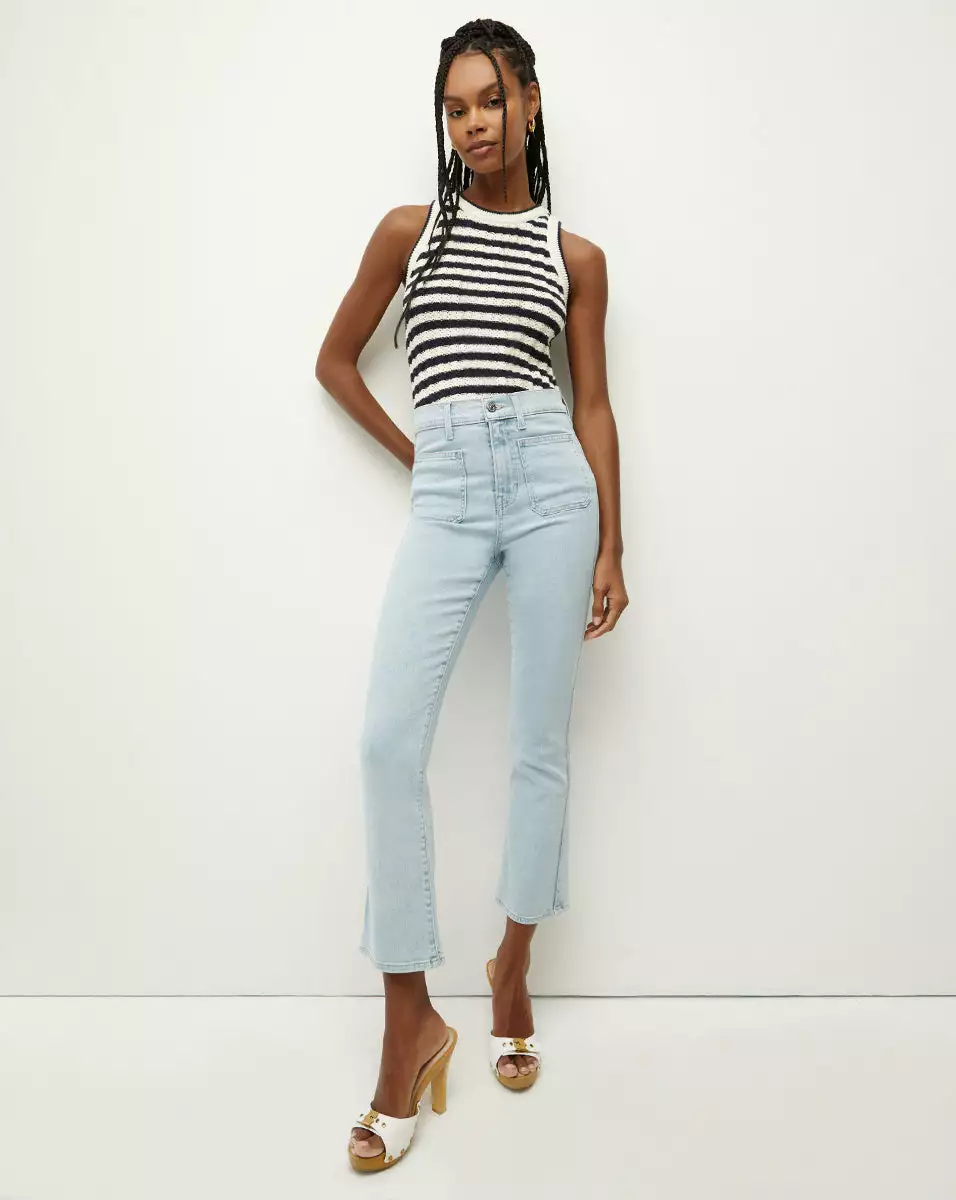 Veronica Beard Carly Kick-Flare Jean | Patch Pockets 1 Veronica Beard Carly Kick-Flare Jean | Patch Pockets