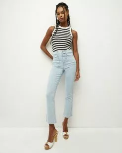 Veronica Beard Carly Kick-Flare Jean | Patch Pockets | Extended