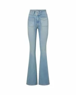 Veronica Beard Beverly Skinny-Flare Jean | Curved Back Yoke -Veronica Beard Sales 2023 J23064850644SV SILVERSURFER